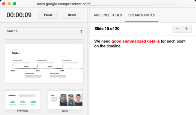 NotesDuringPresentation-GoogleSlidesSpeakerNotes كيفية استخدام ملاحظات المتحدث في Google Slides