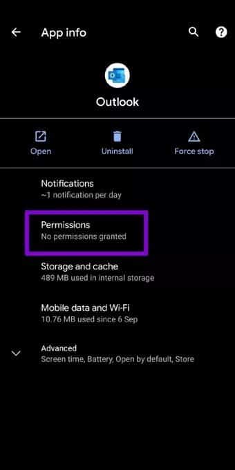Outlook-App-Info_7c4a12eb7455b3a1ce1ef1cadcf29289 أفضل 8 طرق لإصلاح عدم عمل تطبيق Outlook على Android