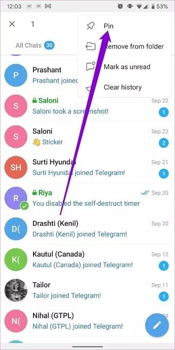 Pin-Conversation-in-Telegram_7c4a12eb7455b3a1ce1ef1cadcf29289 كيفية إنشاء وإدارة مجلدات الدردشة في Telegram