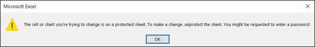 ProtectedSheetError-ExcelBasicForm كيفية إنشاء نموذج أساسي في Microsoft Excel