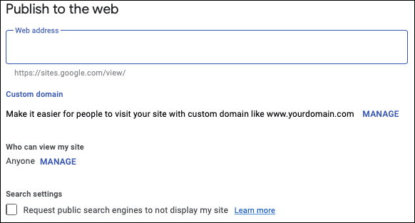 PublishingOptions-GoogleSitesWhatIs ما هي Google Sites ، ومتى يجب استخدامها؟