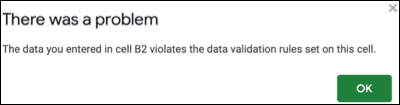 RejectedData-GoogleSheetsValidEmail كيفية تقييد البيانات إلى عناوين البريد الإلكتروني في Google Sheets