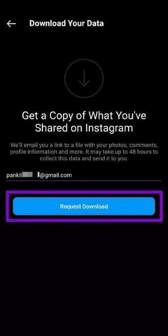 Request-Instagram-Data-Download-from-App_7c4a12eb7455b3a1ce1ef1cadcf29289 كيفية عرض وتنزيل وحذف بيانات Instagram الخاصة بك