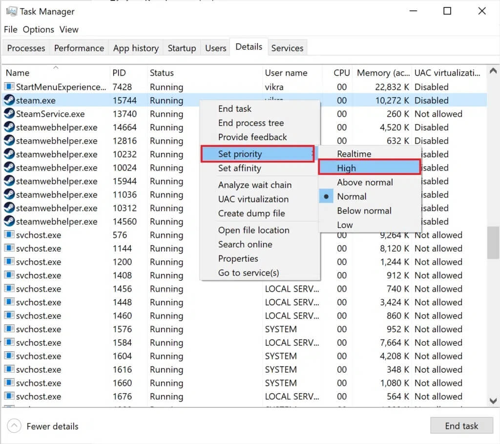 Right-click-on-Call-of-Duty-and-click-Set-Priority-then-High-1024x909-1 كيفية إصلاح خطأ Dev 6068