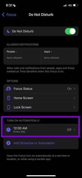 Scheduled-DND-on-iPhone_7c4a12eb7455b3a1ce1ef1cadcf29289 أفضل 8 طرق لإصلاح عدم عمل الإشعارات على iPhone
