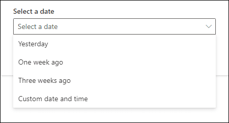 Select-a-restore-date. كيفية استعادة الملفات والمجلدات المحذوفة في Microsoft OneDrive
