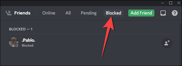 Select-block-tab-at-the-top-in-discord كيفية حظر أو إلغاء حظر الأشخاص على Discord