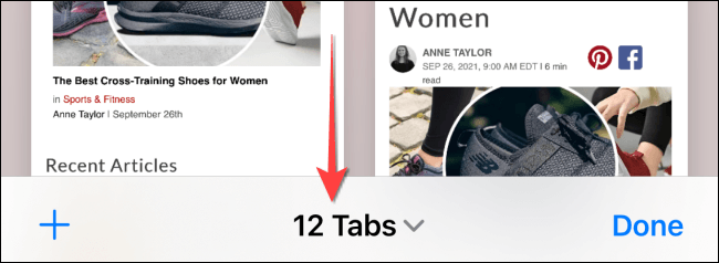 Select-the-tabs-from-the-bottom-bar-on-iphone كيفية نسخ عناوين URL لجميع علامات التبويب المفتوحة في Safari