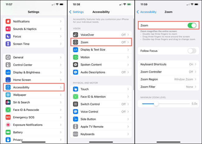 SettingsAccessibilityZoom-iPhoneMagnifyApp كيفية تكبير أي تطبيق على جهاز iPhone أو iPad