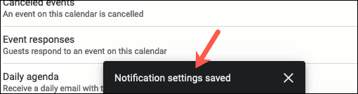 SettingsSaved-GoogleCalendarNew كيفية إنشاء وتخصيص تقويم Google جديد