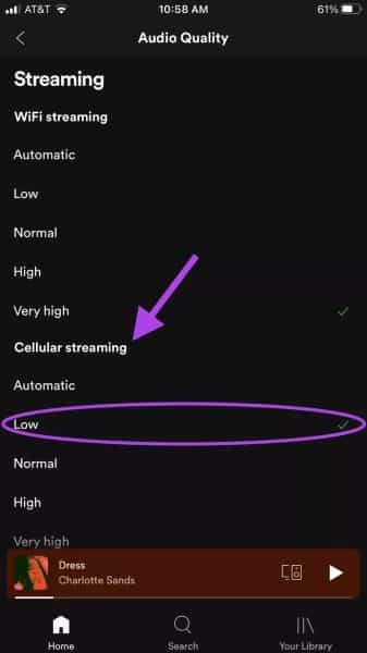 Spotify-Audio-Quality-Settings_935adec67b324b146ff212ec4c69054f كيفية الحفاظ على بيانات الجوال أثناء استخدام Spotify