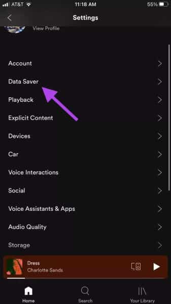 Spotify-Data-Saver_935adec67b324b146ff212ec4c69054f كيفية الحفاظ على بيانات الجوال أثناء استخدام Spotify