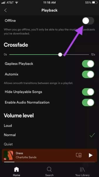 Spotify-Playback-Settings_935adec67b324b146ff212ec4c69054f كيفية الحفاظ على بيانات الجوال أثناء استخدام Spotify