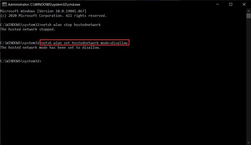 To-disable-the-virtual-device-altogether-type-the-command-in-the-command-prompt.-2 كيفية تعطيل WiFi Direct في نظام التشغيل Windows 10
