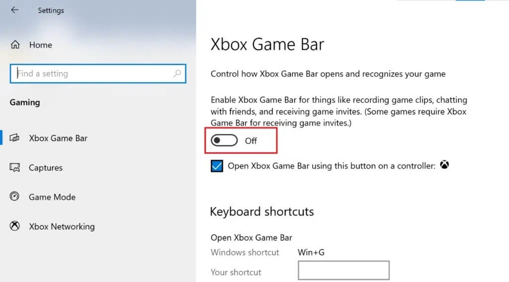 Toggle-off-the-Xbox-Game-Bar-1024x567-1 كيفية إصلاح خطأ Dev 6068