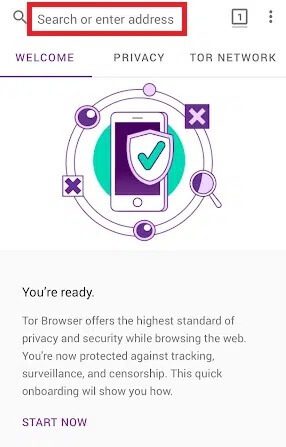 Tor-Browser-search-bar كيفية الوصول إلى المواقع المحظورة على Android
