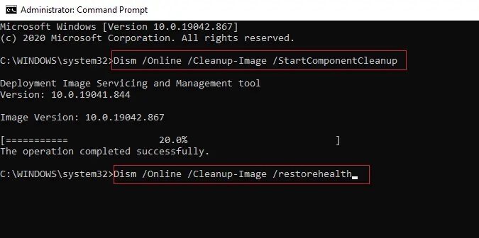 Type-another-command-Dism-Online-Cleanup-Image-restorehealth-and-wait-for-it-to-complete كيفية إصلاح خطأ Dev 6068