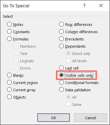 VisibleCellsOnly-ExcelCopyVisibleOnly كيفية نسخ ولصق الخلايا المرئية فقط في Microsoft Excel