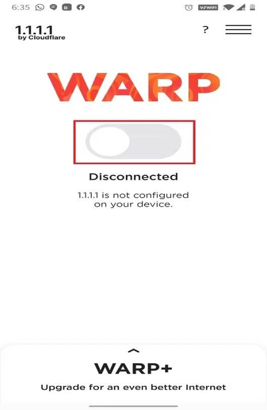 You-get-a-slide-button-to-connect-the-device-to-1.1.1.1.-Tap-on-it كيفية الوصول إلى المواقع المحظورة على Android