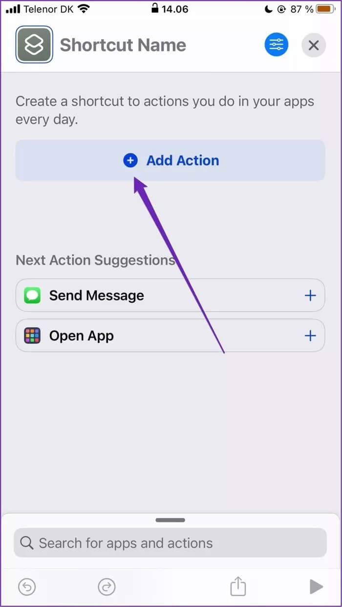 add-action-shortcut_935adec67b324b146ff212ec4c69054f كيفية إنشاء اختصارات مخصصة على جهاز iPhone الخاص بك
