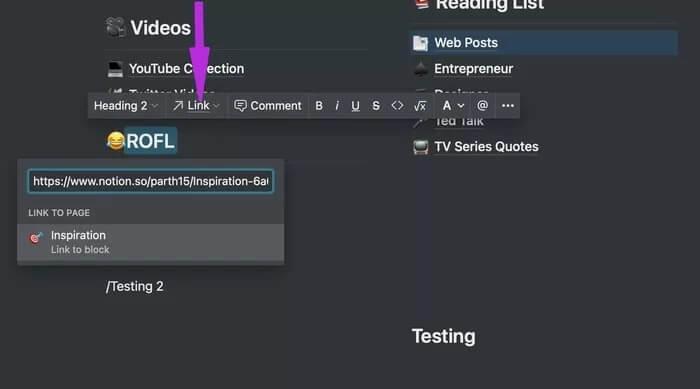 add-links-in-notion_935adec67b324b146ff212ec4c69054f أفضل 10 نصائح للمبتدئين لإنشاء Notion Pages مثل المحترفين