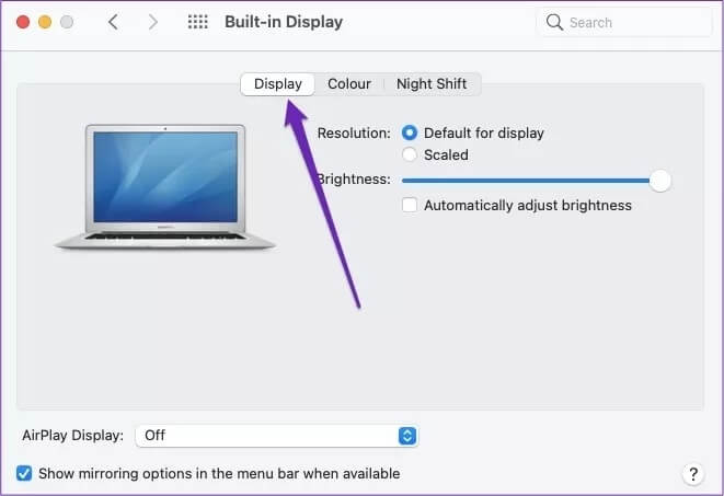 built-in-display-tab-settings_4d470f76dc99e18ad75087b1b8410ea9 كيفية إصلاح ضبابية شاشة Mac