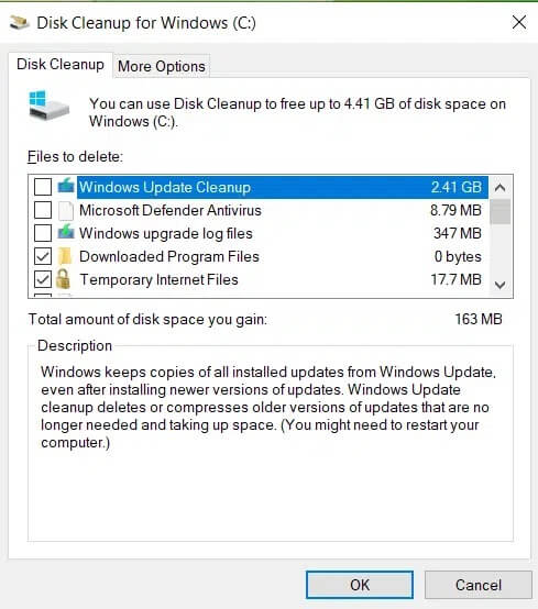 check-the-boxes-in-disk-cleanup-window-just-clic كيفية حذف ملفات إعداد Win في Windows 10