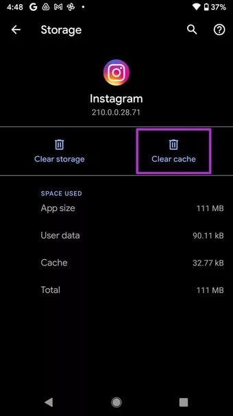 clear-instagram-cache_2021-10-26-112736_7c4a12eb7455b3a1ce1ef1cadcf29289 أفضل 7 طرق لإصلاح تأخر Instagram على iPhone و Android
