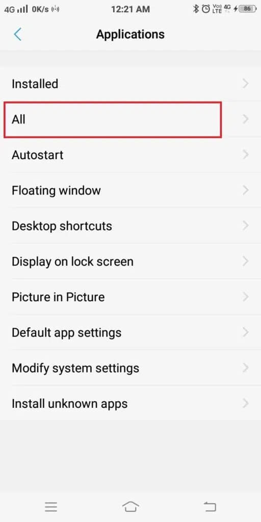 click-all-applications-512x1024-1 9 طرق لإصلاح عدم تشغيل Twitter لمقاطع الفيديو