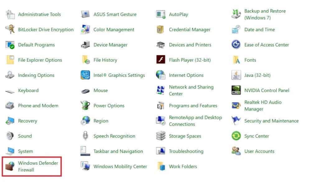 click-on-windows-defender-firewall- 8 طرق لإصلاح عدم عمل تعدد اللاعبين على Risk of Rain 2