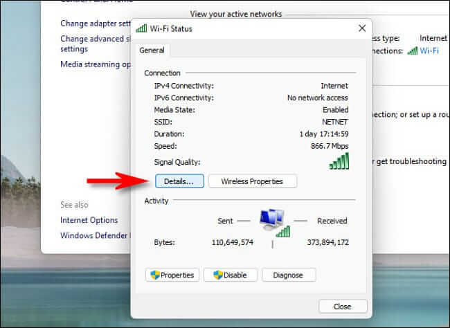click_details كيفية البحث عن عنوان MAC الخاص بك على Windows 10 أو 11