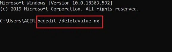 command-to-enable-Data-Execution-Prevention-DEP-1 5 طرق لإصلاح عميل Steam