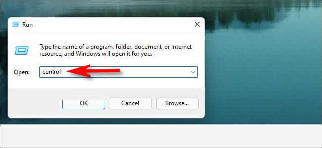 control_pannel_run_box كيفية فتح لوحة التحكم على Windows 11