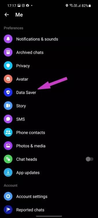 data-saver-menu_7c4a12eb7455b3a1ce1ef1cadcf29289 أفضل 10 طرق لإصلاح عدم إرسال Facebook Messenger للرسائل