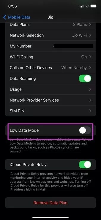 disable-low-data-mode_7c4a12eb7455b3a1ce1ef1cadcf29289 أفضل 8 طرق لإصلاح عدم اتصال FaceTime على iPhone