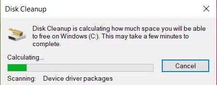 disk-cleanup-will-now-scan-for-files-and-calculate كيفية حذف ملفات إعداد Win في Windows 10