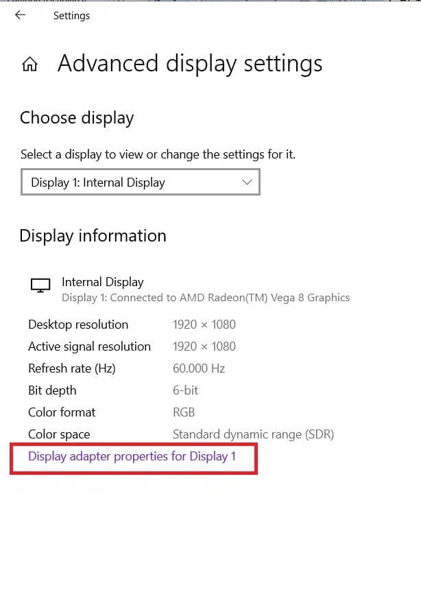 display-adapter-properties كيفية إعداد 3 شاشات على جهاز كمبيوتر محمول