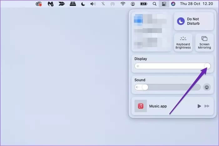 display-toggle-control-center_935adec67b324b146ff212ec4c69054f كيفية إصلاح ضبابية شاشة Mac