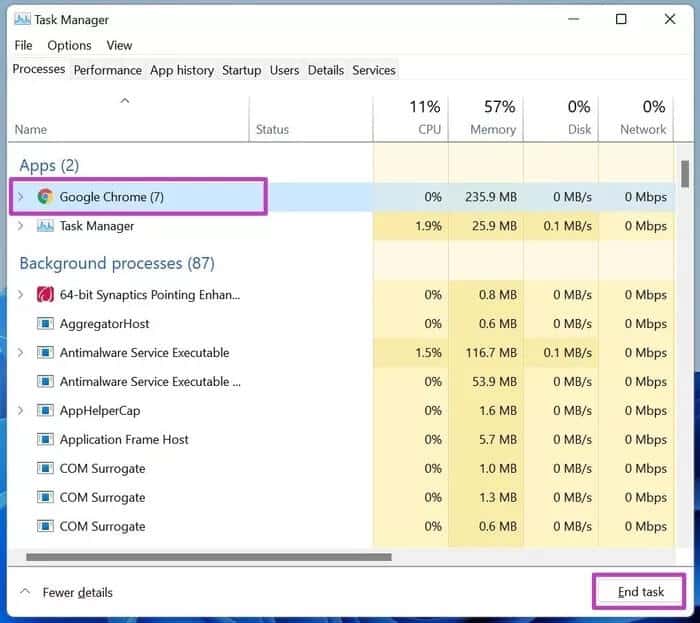 end-google-chrome-task_935adec67b324b146ff212ec4c69054f أفضل 7 طرق لإصلاح بطء Google Chrome على Windows 11 و Windows 10