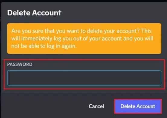 enter-password-and-click-Delete-Account-in-Discord-application-or-program كيفية حذف Discord
