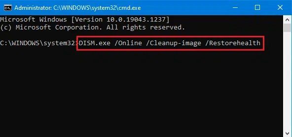 execute-dism-scan-commands-in-command-prompt إصلاح Windows 10 عالق عند الاستعداد لـ Windows