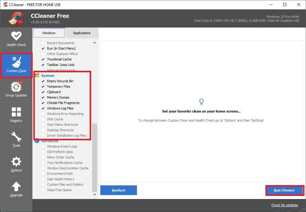 finally-click-on-run-cleaner كيفية حذف ملفات إعداد Win في Windows 10