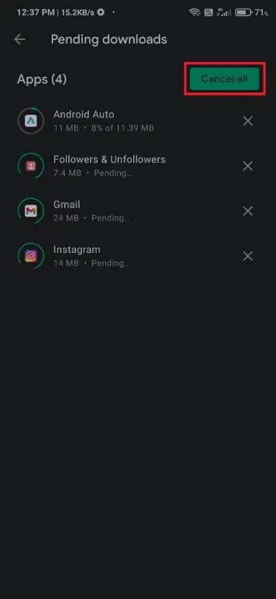 finally-click-on-the-cancel-all-option- إصلاح للأسف توقفت عملية com.android.phone
