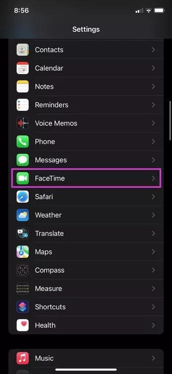go-to-facetime-menu_7c4a12eb7455b3a1ce1ef1cadcf29289 أفضل 8 طرق لإصلاح عدم اتصال FaceTime على iPhone
