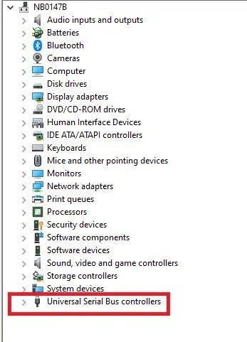 go-to-the-universal-serial-bus-controllers-on-the إصلاح خطأ انقطاع الاتصال وإعادة الاتصال بجهاز USB بشكل مستمر