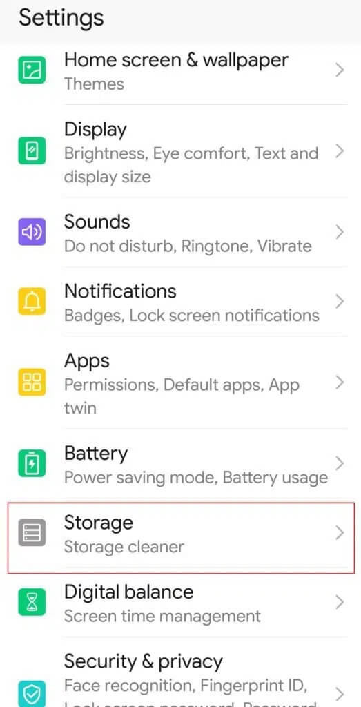 in-Settings-tap-on-Storage-Honor-Play-Android-Phone-523x1024-1 كيفية نقل التطبيقات إلى بطاقة SD على نظام Android