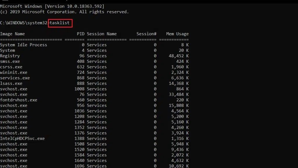 in-command-prompt-type-tasklist-to-view-list-of-all-running-tasks-1024x578-1 3 طرق لانهاء عملية في نظام التشغيل Windows 10
