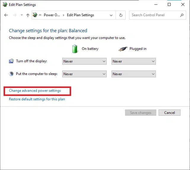 in-the-edit-plan-settings-window-click-on-change إصلاح خطأ انقطاع الاتصال وإعادة الاتصال بجهاز USB بشكل مستمر