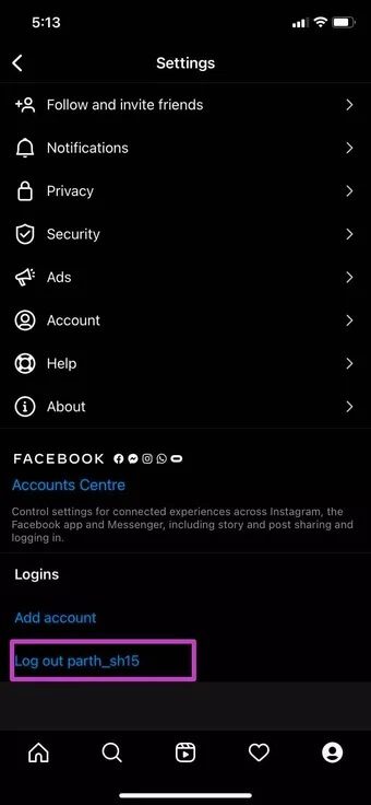 log-out-from-current-account_7c4a12eb7455b3a1ce1ef1cadcf29289 أفضل 9 طرق لإصلاح عدم سماح Instagram لك بالنشر