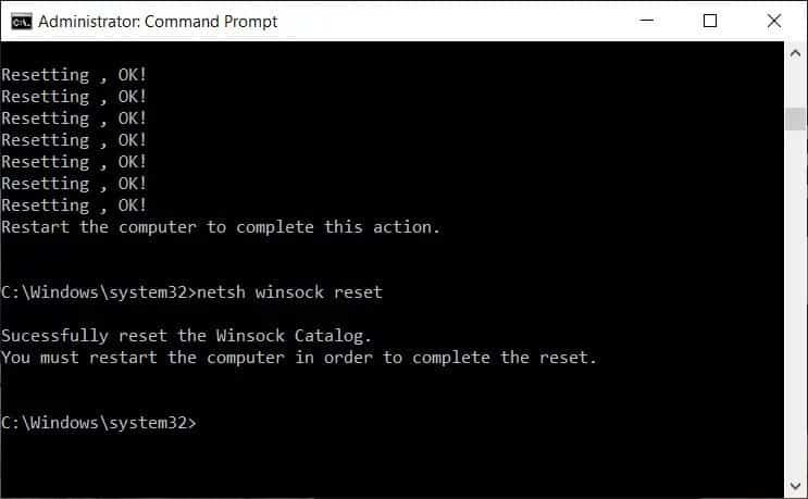 netsh-winsock-reset إصلاح استمرار تعطل Steam